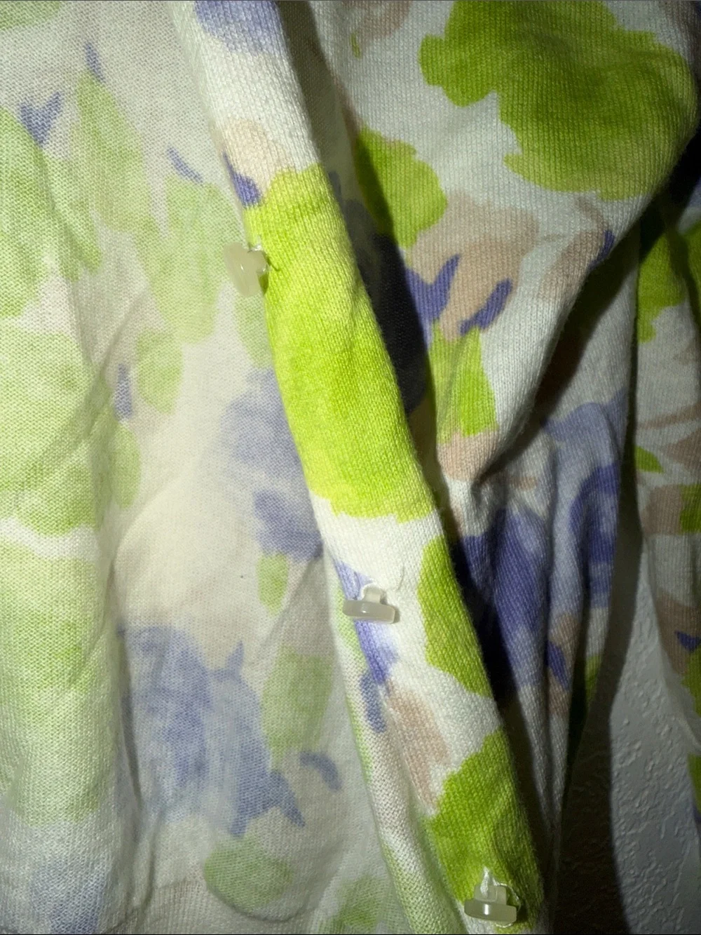 J. Crew Floral Button-Front Cardigan in Green & Purple